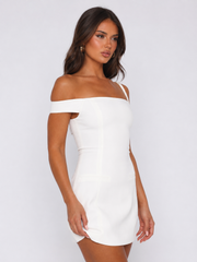 Off Shoulder Open Back Mini Dress