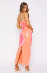 A-Line Strappy Sequin Floral Slip Maxi Dress