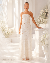 Strapless Sequin Tube Maxi Dress