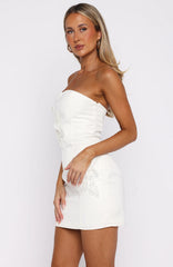 Strapless Lace-Up Bodycon Mini Dress