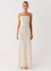 Strapless Sequin Tube Maxi Dress