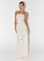 Strapless Sequin Tube Maxi Dress