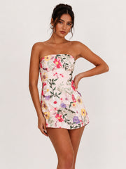 Entered The Chat Strapless Mini Dress Multi