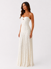 Ruched Strappy Slip Maxi Dress