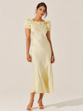 Auden Satin Ruffle Midi Dress