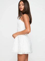 New Chapters Broderie Mini Dress in White