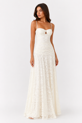 Ruched Strappy Slip Maxi Dress