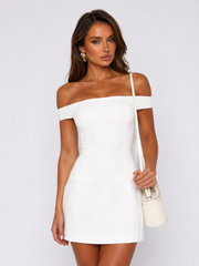 Off Shoulder Open Back Mini Dress